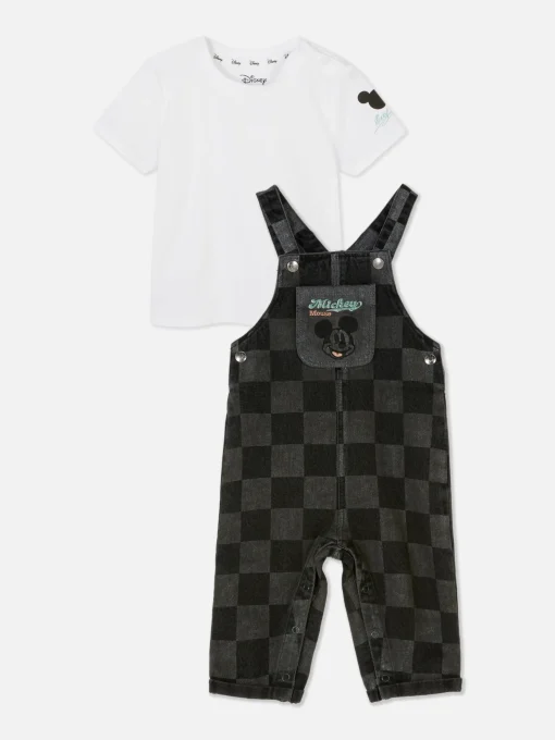 Disney’s Mickey Mouse Checkerboard Overall Set