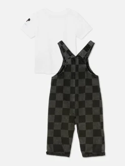 Disney’s Mickey Mouse Checkerboard Overall Set