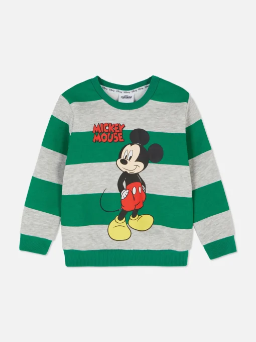 Disney’s Mickey Mouse Stripe Crew Neck Sweatshirt
