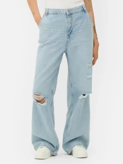Distressed Wide Leg Jeans