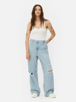 Distressed Wide Leg Jeans