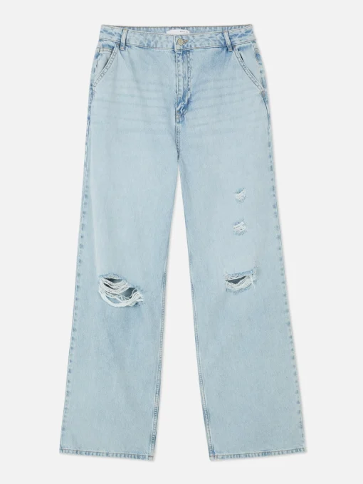 Distressed Wide Leg Jeans