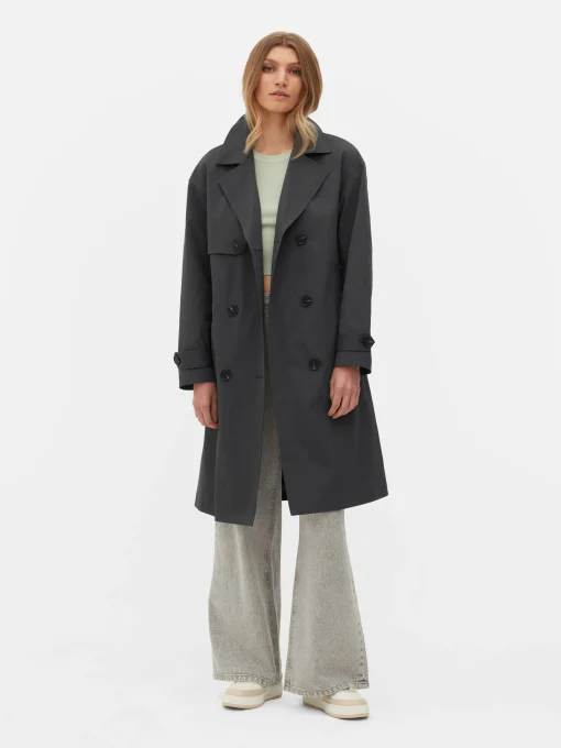 Double-Breasted Belted Trench