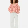 Draped Voile Smock Blouse
