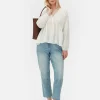 Draped Voile Smock Blouse