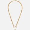 Dual Chain Initial Pendant Necklace