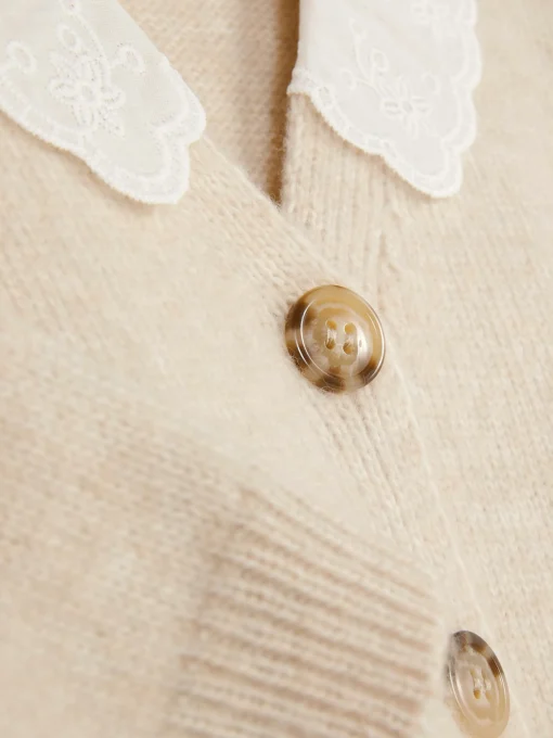 Embroidered Collar Cardigan