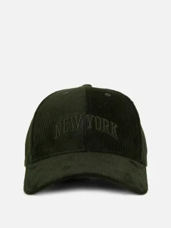 Embroidered Corduroy Baseball Cap