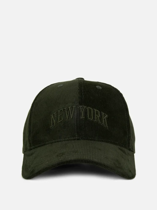 Embroidered Corduroy Baseball Cap