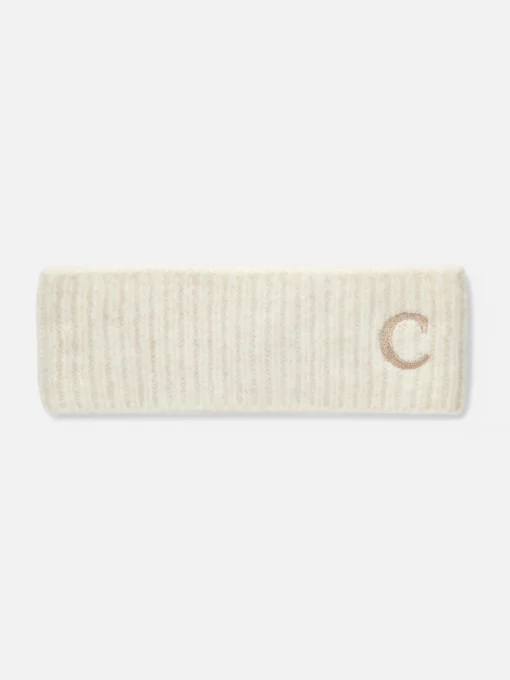 Embroidered Initial Knit Headband
