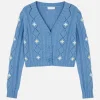 Embroidered V-Neck Cardigan