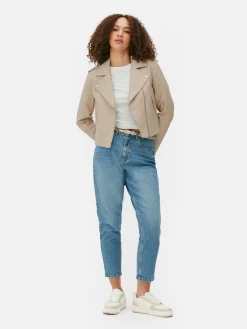 Essential Faux Leather Biker Jacket