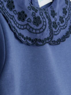 Eyelet Sweatshirt Dress