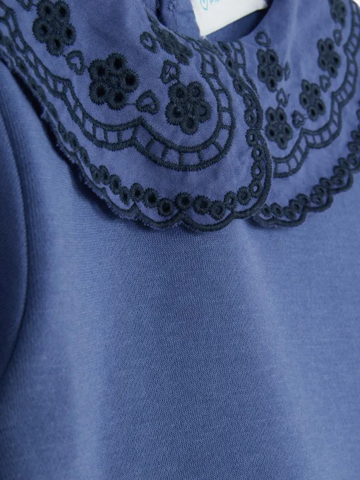 Eyelet Sweatshirt Dress