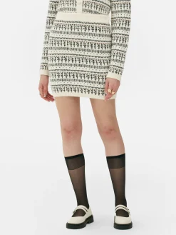 Fair Isle Knit Mini Skirt