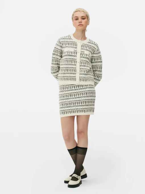 Fair Isle Knit Mini Skirt