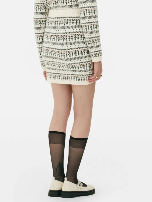 Fair Isle Knit Mini Skirt