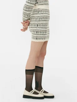 Fair Isle Knit Mini Skirt