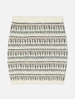 Fair Isle Knit Mini Skirt