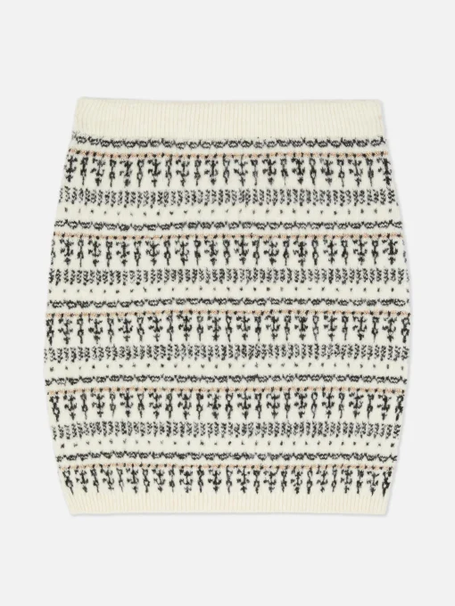 Fair Isle Knit Mini Skirt