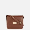 Faux Croc Crossbody Bag