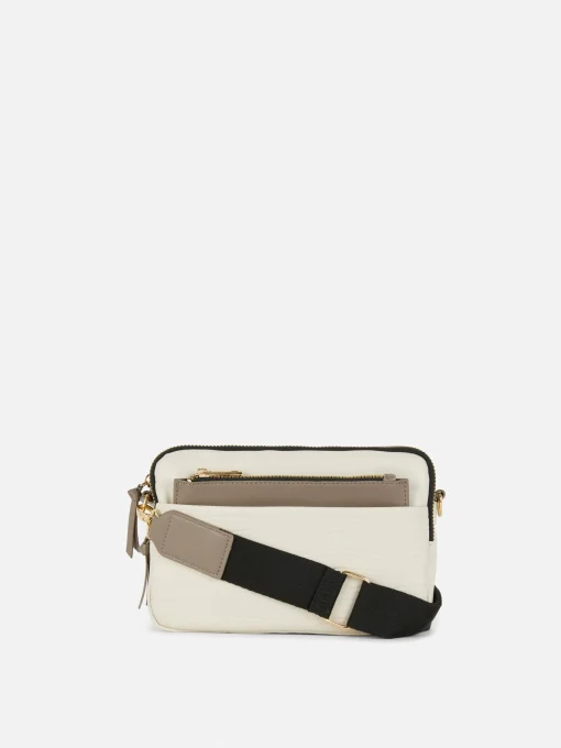 Faux Croc Double Zip Camera Bag