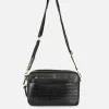 Faux Croc Double Zip Camera Bag
