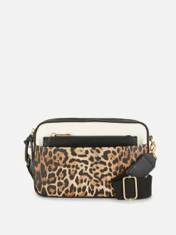 Faux Croc Double Zip Camera Bag