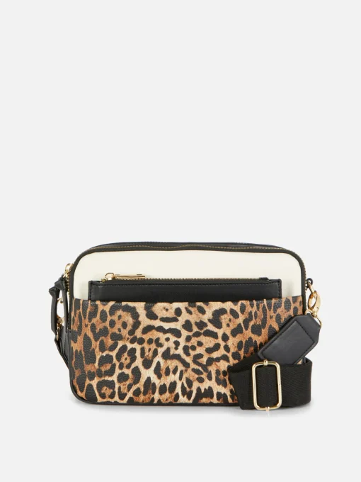 Faux Croc Double Zip Camera Bag