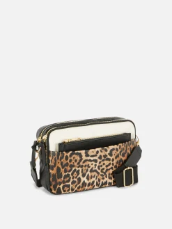 Faux Croc Double Zip Camera Bag