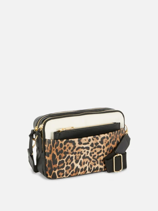 Faux Croc Double Zip Camera Bag