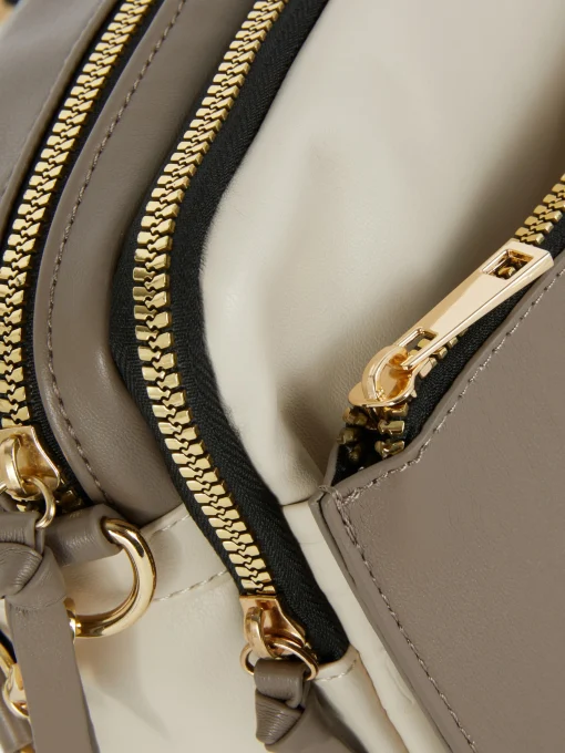 Faux Croc Double Zip Camera Bag