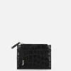 Faux Croc Initial Card Holder