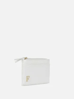 Faux Croc Initial Card Holder