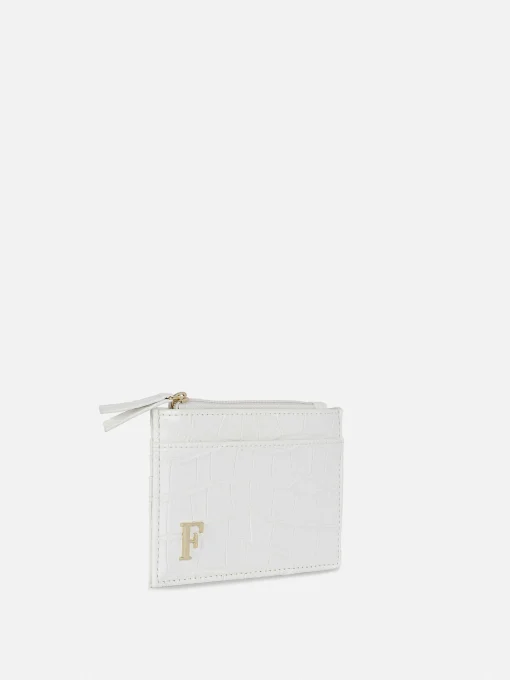 Faux Croc Initial Card Holder