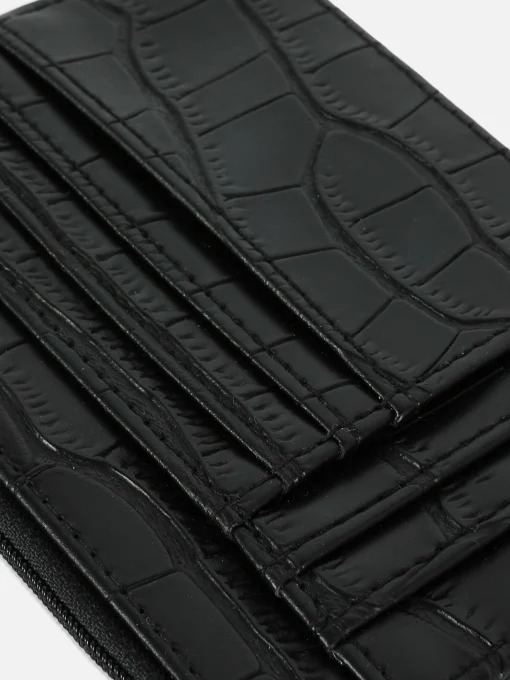Faux Croc Initial Card Holder