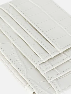 Faux Croc Initial Card Holder