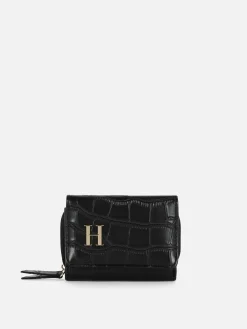 Faux Croc Initial Purse