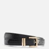 Faux Croc Square Buckle Belt