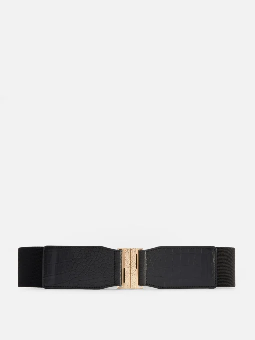 Faux Croc Stretch Belt