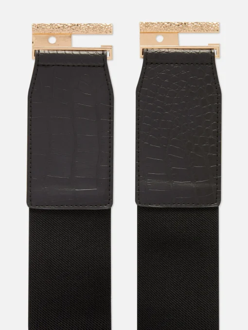 Faux Croc Stretch Belt