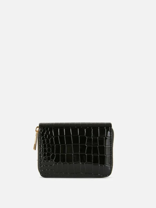 Faux Croc Zip Purse