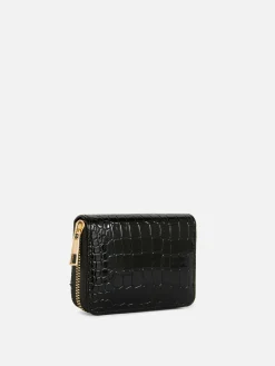 Faux Croc Zip Purse