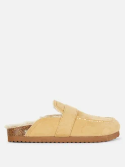 Faux Fur Lined Loafer Slippers