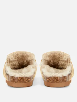 Faux Fur Lined Loafer Slippers