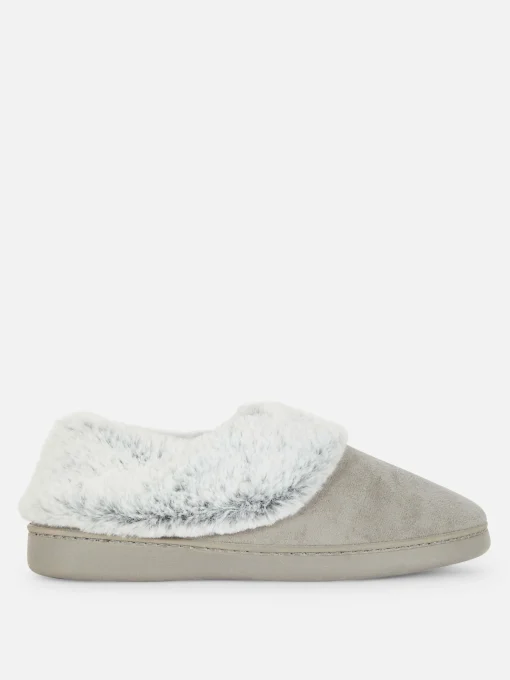 Faux Fur Lined Moccasin Slippers