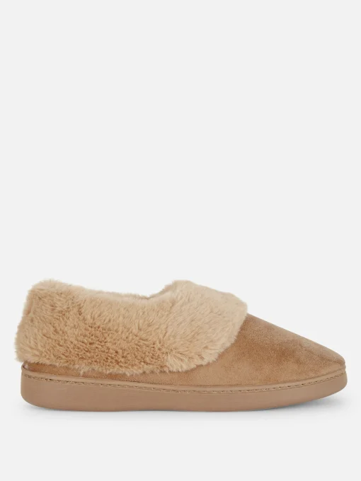 Faux Fur Lined Moccasin Slippers