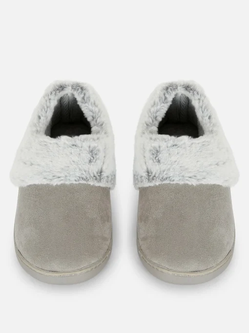 Faux Fur Lined Moccasin Slippers