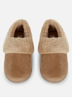 Faux Fur Lined Moccasin Slippers