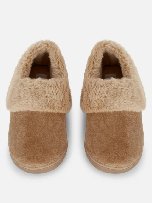 Faux Fur Lined Moccasin Slippers